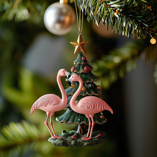 Christmas Flamingos WJ1612016CL Christmas Ornament