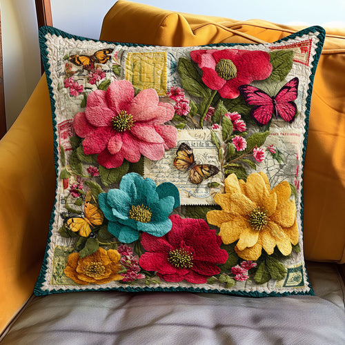 Classic Botanical Stamps WJ0901134CL Quilt Pillow Case
