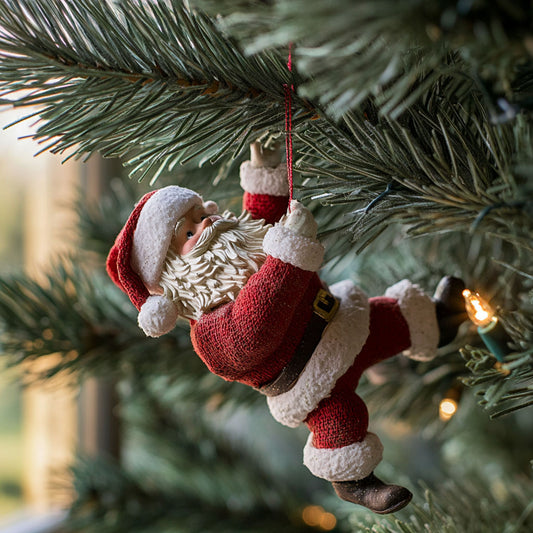 Climbing Santa WJ2411040CL Christmas Ornament