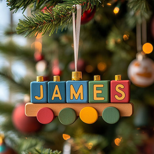 Colorful Syllable Train WJ2711151CL Personalized Christmas Ornament