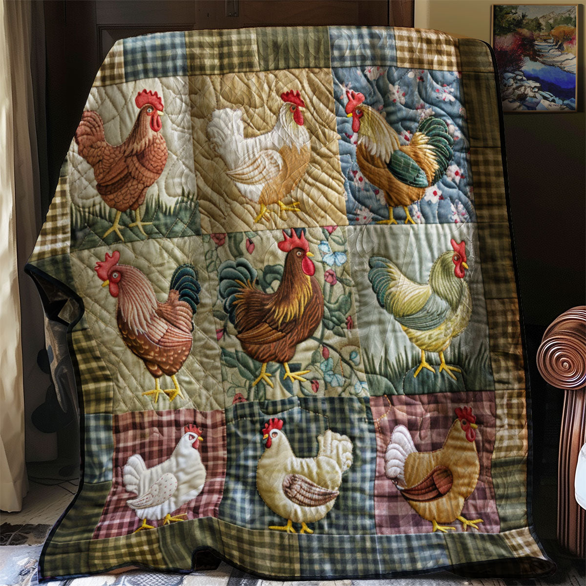 Cottage Vintage Chicken WJ0701031CL Quilt