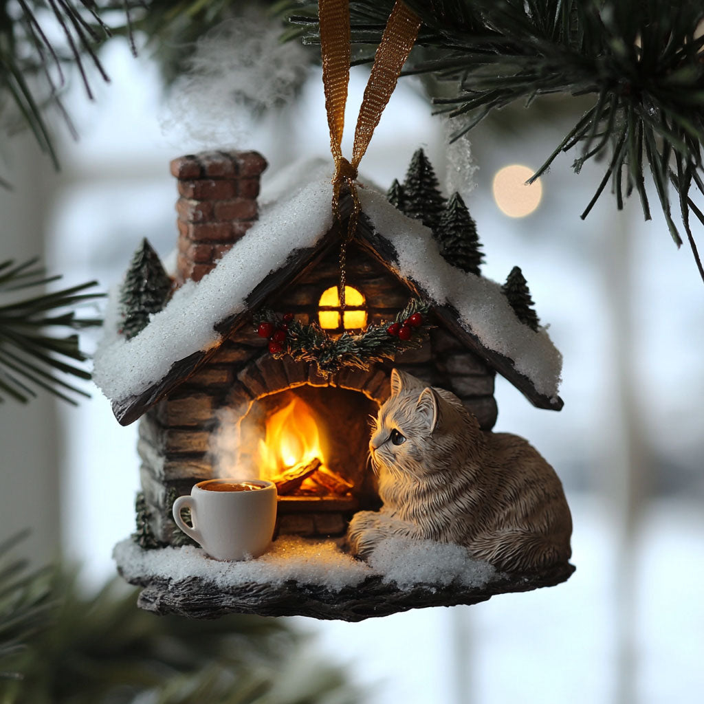 Cozy Christmas Cat WJ2511006CL Christmas Ornament