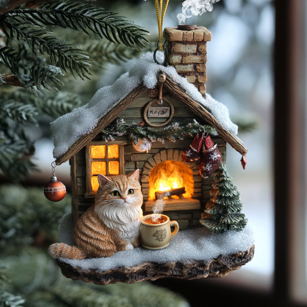 Cozy Kitten WJ2511008CL Christmas Ornament