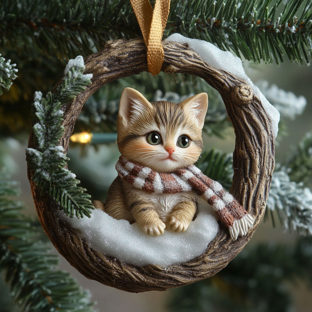 Cute Cat WJ1612001CL Christmas Ornament