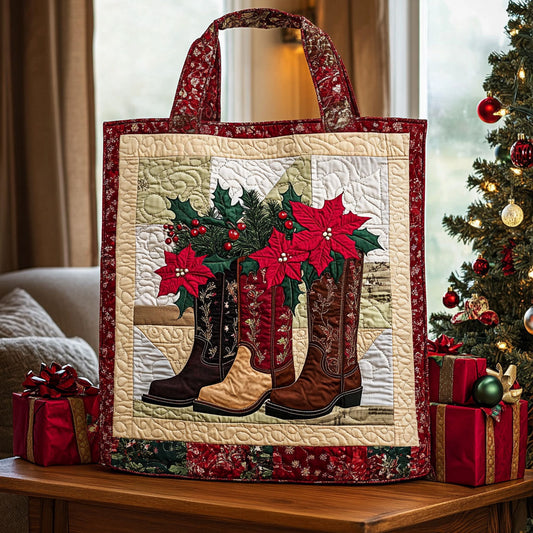 Holiday Cowboy Boot KL2511017CL Quilted Tote Bag