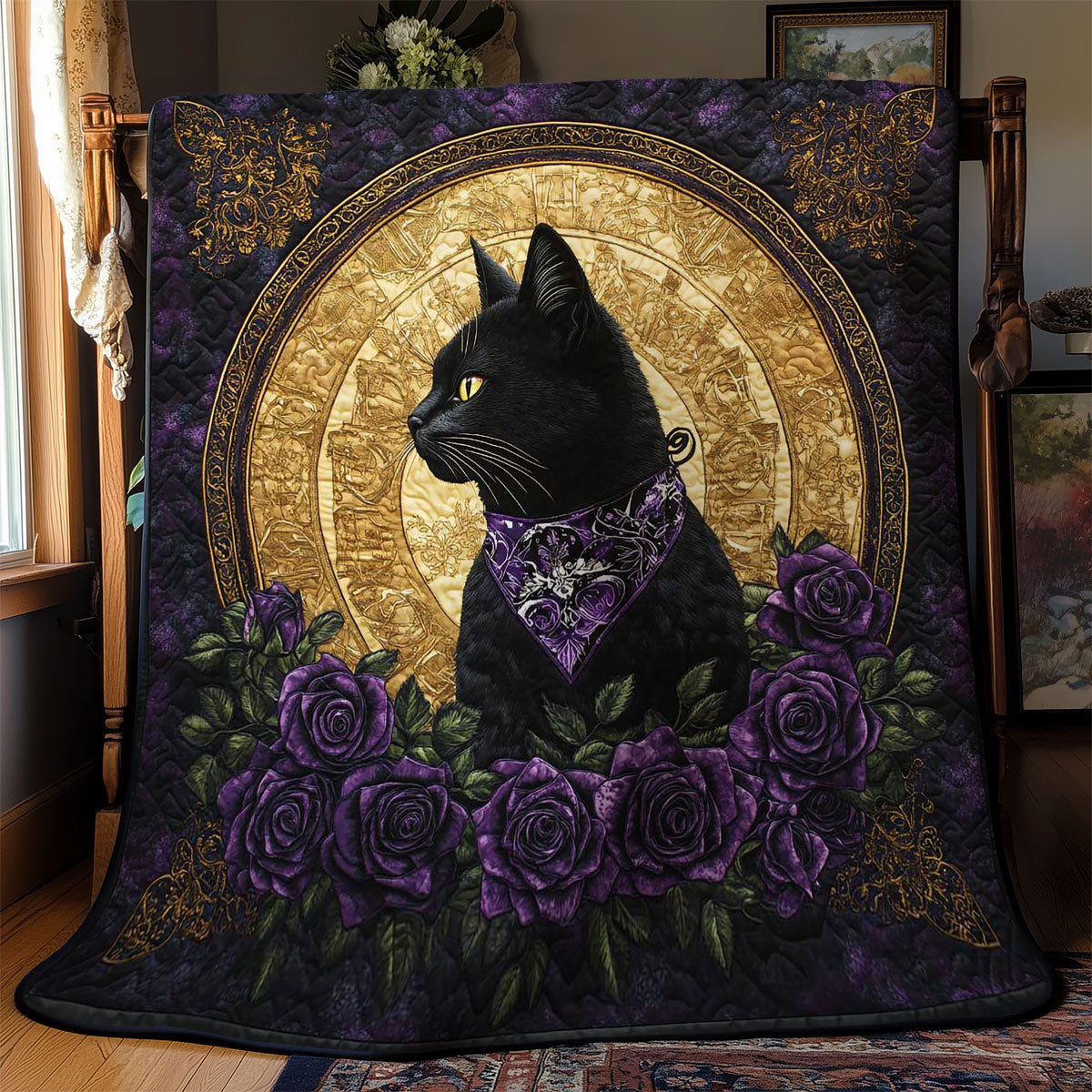 Dark Rose Cat WN0803045CL Quilt