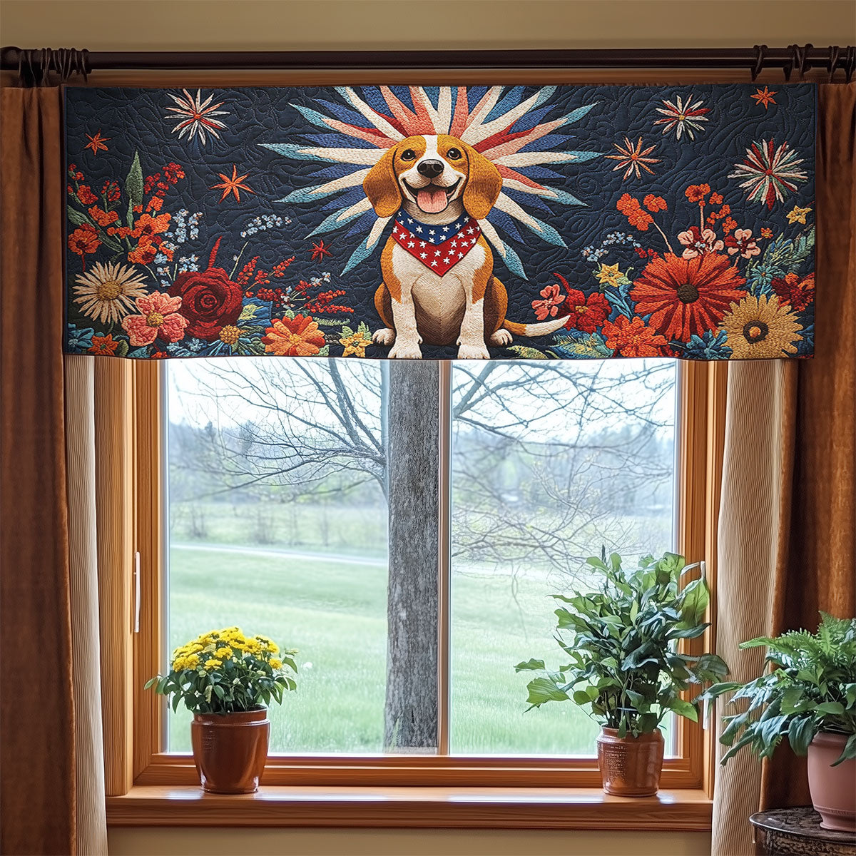 Beagle Sparkle WN1306022CL Quilted Valance