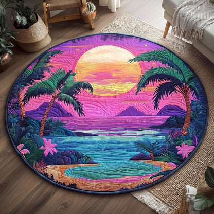 Tropical Surreal Sunset WJ0507049CL Quilted Round Mat