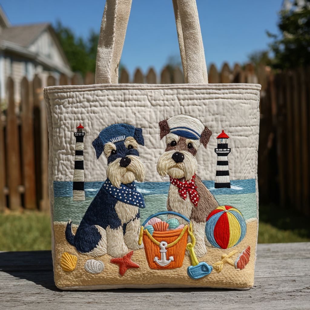 Schnauzer Sailor XR0212049CL Quilted Tote Bag