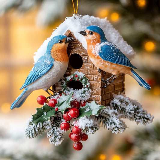 Winter Love Bluebird WN2710075CL Christmas Ornament
