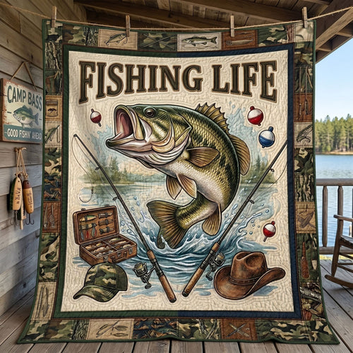 Fishing Life Bass WN1205009CL Quilt