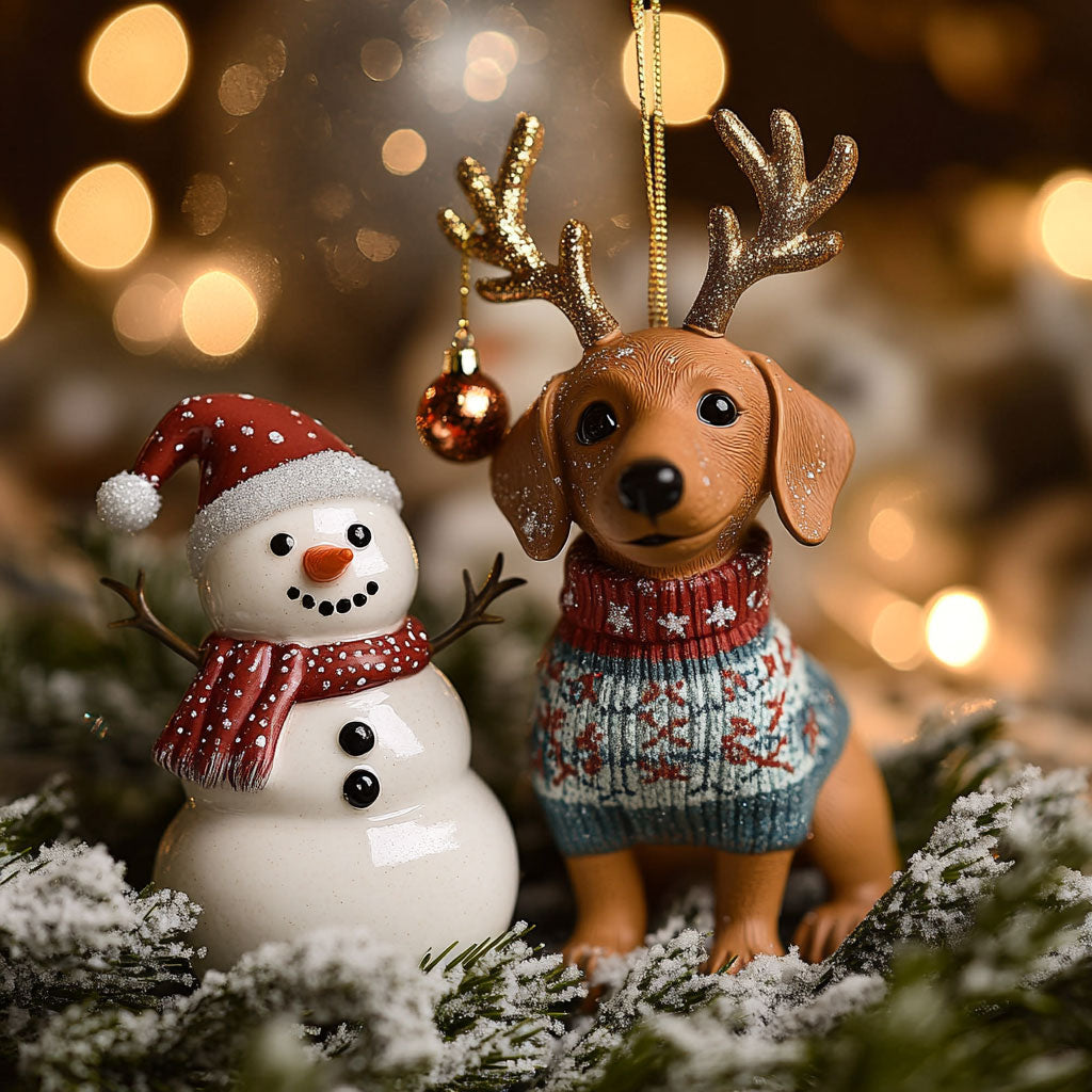 Merry Dachshund Spirit WN1510066CL Christmas Ornament