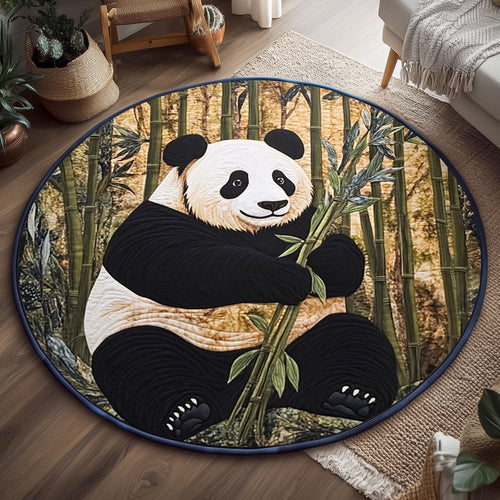 Panda’s Bamboo Garden WJ0907044CL Quilted Round Mat