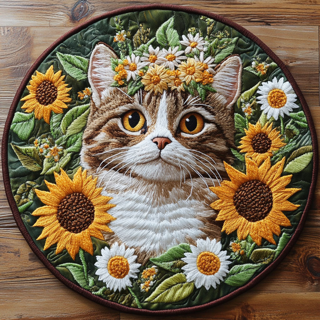 Cat Serene WN0306039CL Quilted Round Mat