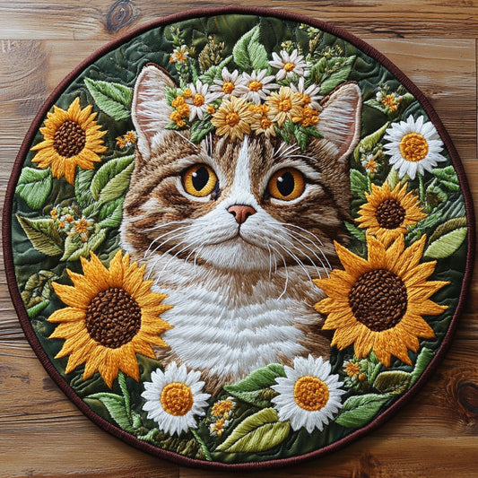 Cat Serene WN0306039CL Quilted Round Mat