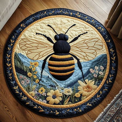 Sunlit Bee WN1403025CL Quilted Round Mat