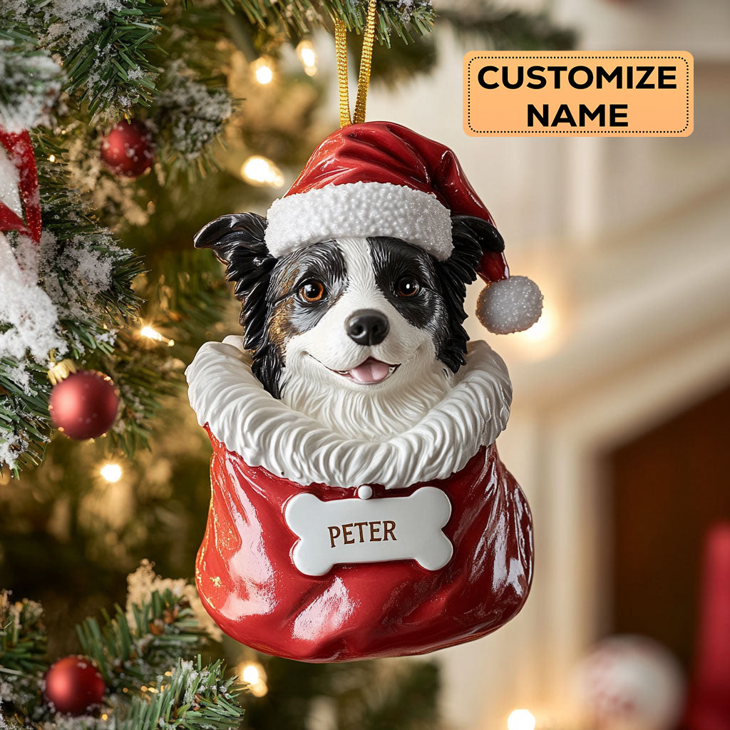 Border Collie Joy CW0412003CL Personalized Christmas Ornament