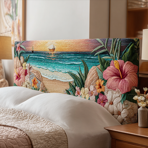 Serene Sandy Beach XR3012008CL Quilted Headboard Slipcover