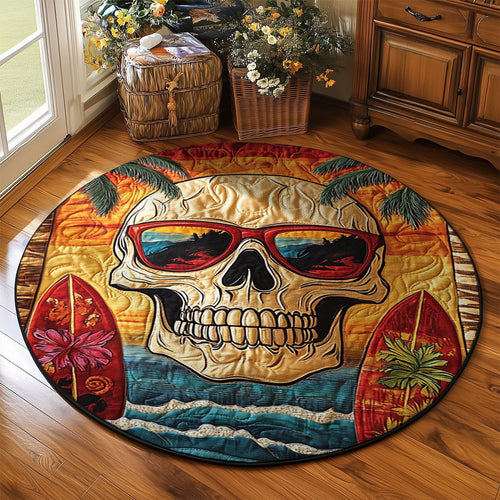 Tropical Skull WJ0107043CL Quilted Round Mat