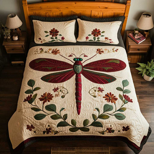 Patchwork Red Dragonfly WP2502052CL Duvet Cover Set