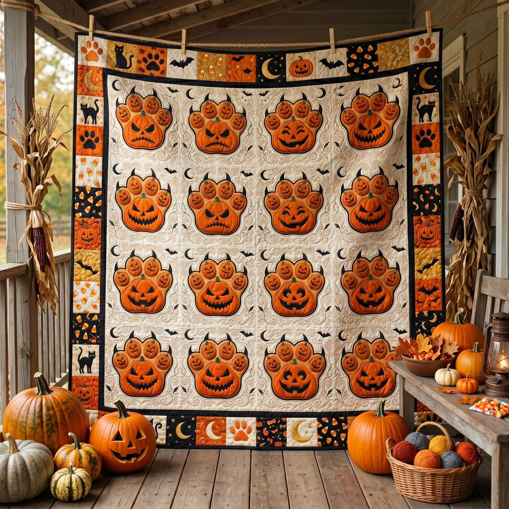 Spooky Pumpkin Paws WN2705015CL Quilt