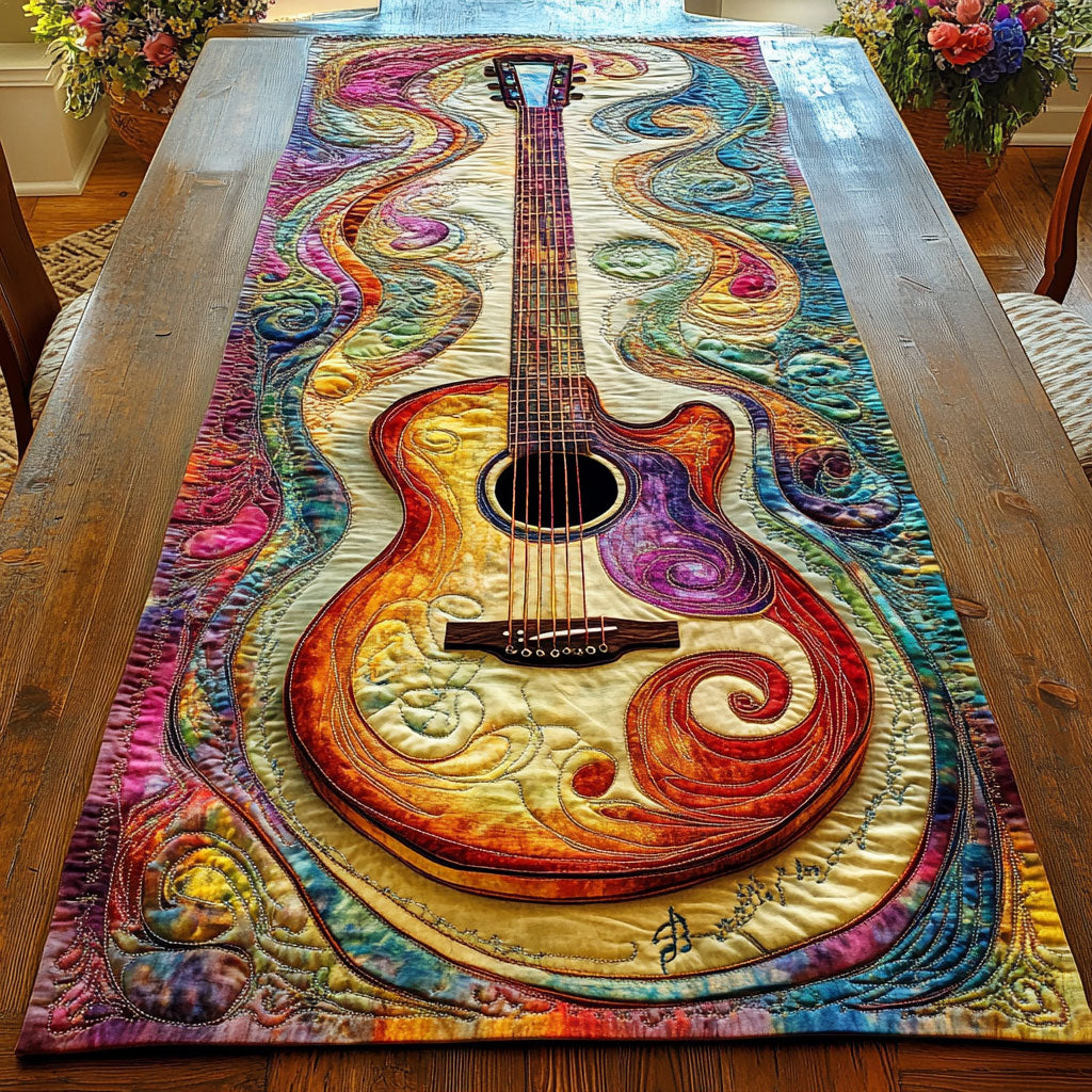 Guitar Sunrise Beat WN1606037CL Quilted Table Runner