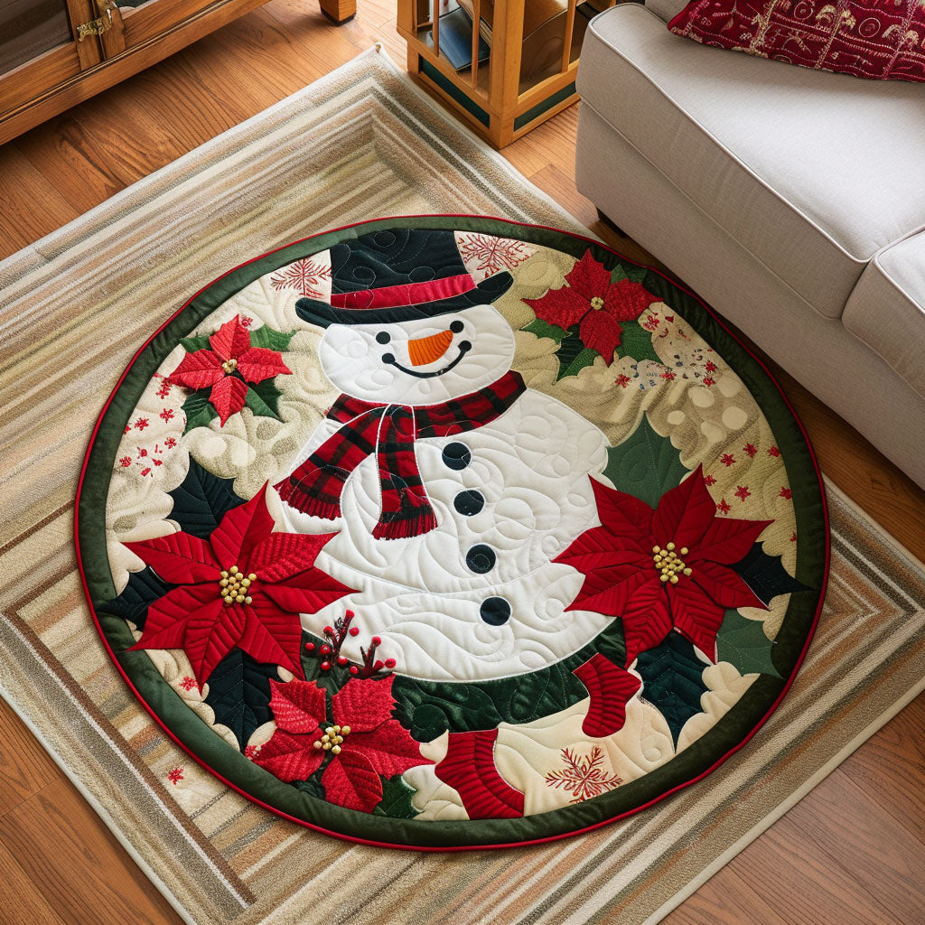Jolly Snowman CW2410033CL Quilted Round Mat