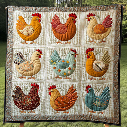 Vintage Patchwork Chicken WJ2304008CL Quilt