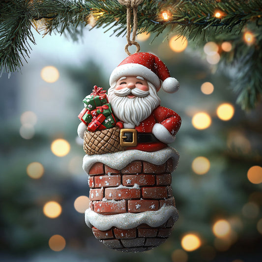 Chimney Santa WN1811001CL Christmas Ornament