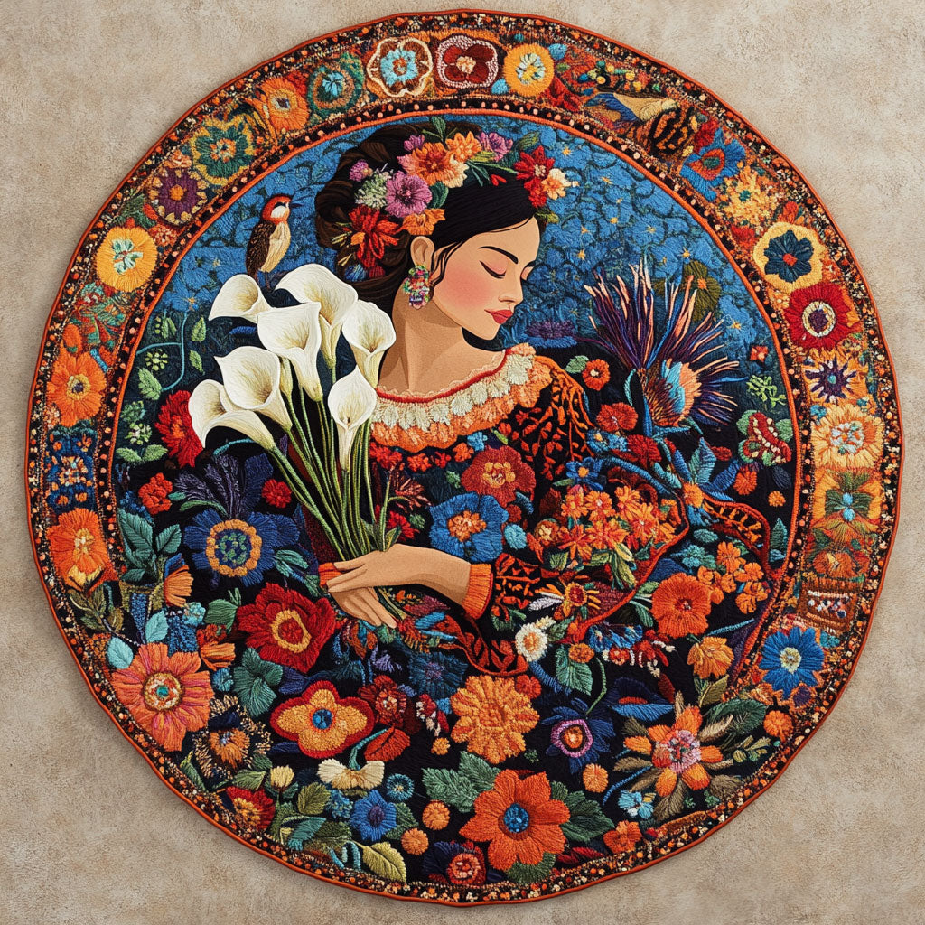 Floral Spirit In Bloom WN1706019CL Quilted Round Mat