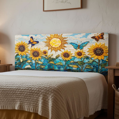 Sunflower Garden Bloom CW1512033CL Quilted Headboard Slipcover