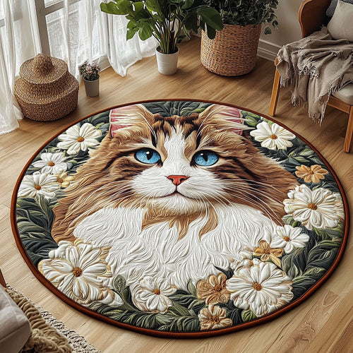 Blooming Cat QA1201029CL Quilted Round Mat