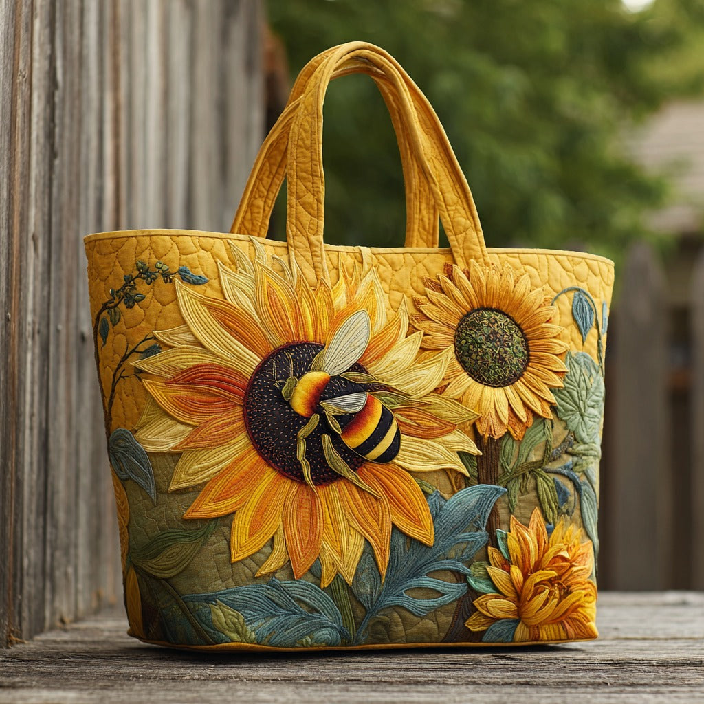 Bee Sunflower XR2411007CL Quilted Tote Bag