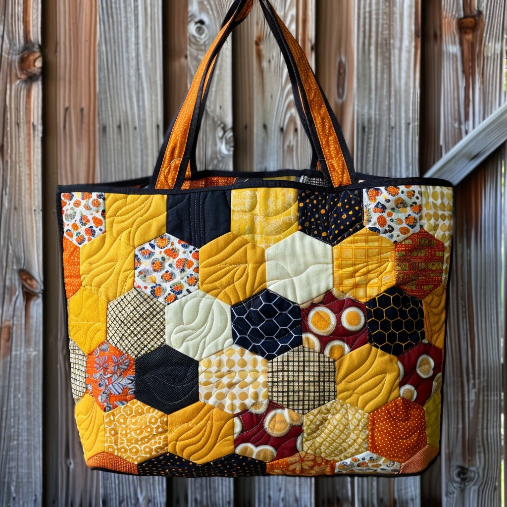 Fabric Honeycomb XR1811003CL Quilted Tote Bag