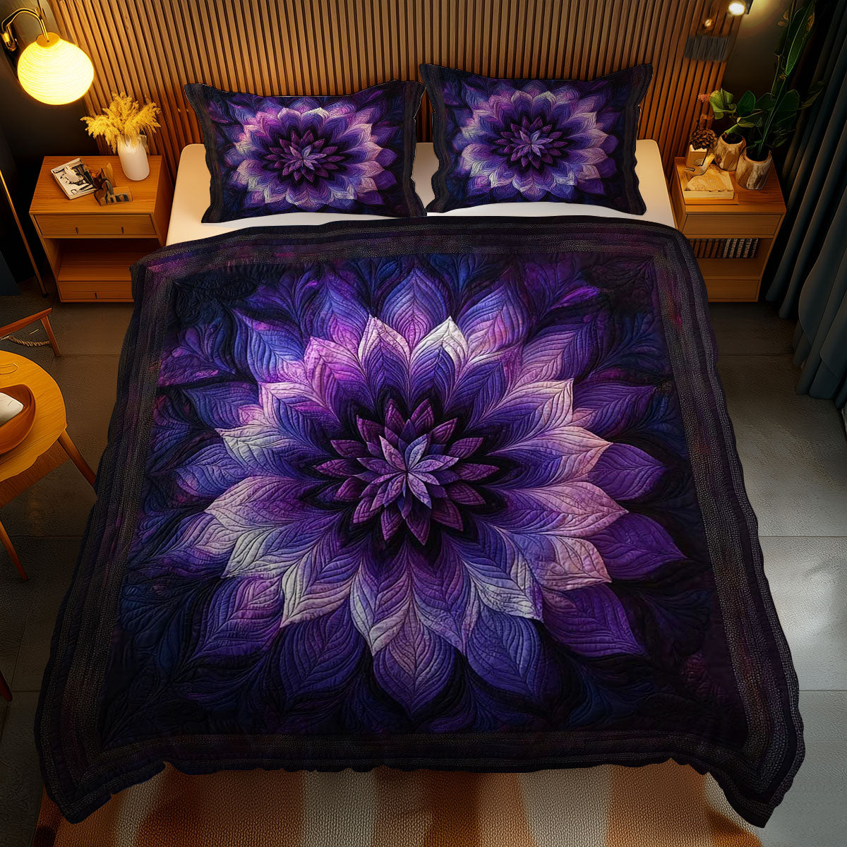 Royal Purple Flower WN1303190CL Duvet Cover Set