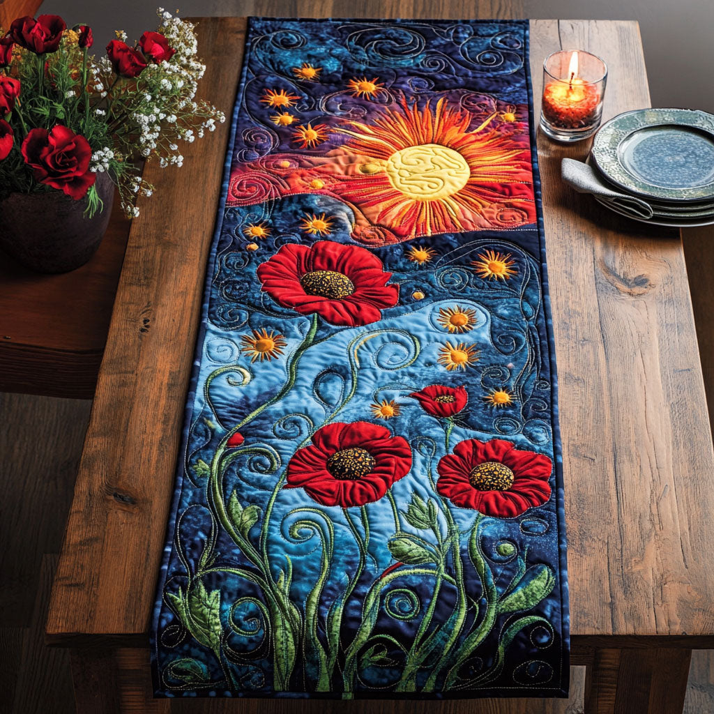 Mystic Poppy Bloom CW0406042CL Quilted Table Runner