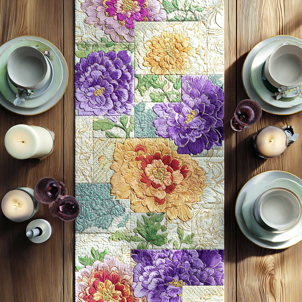 Blooming Flower CW1301163CL Quilted Table Runner