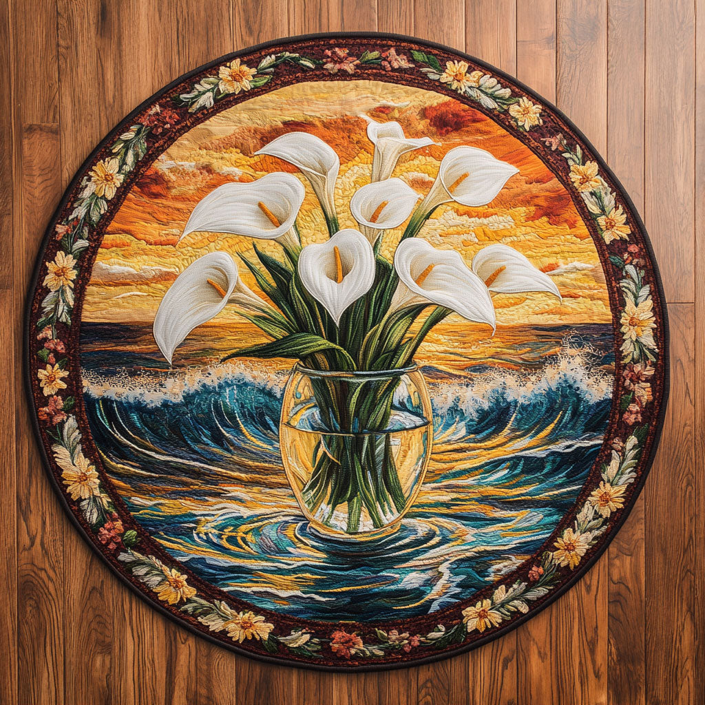 Calla Lily Moonbloom WN1806009CL Quilted Round Mat