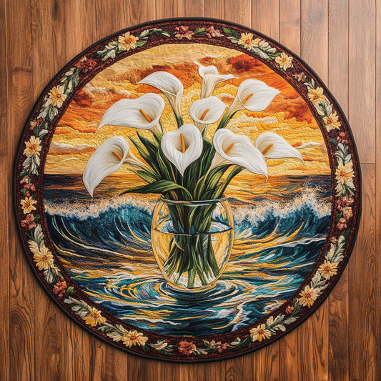 Calla Lily Moonbloom WN1806009CL Quilted Round Mat