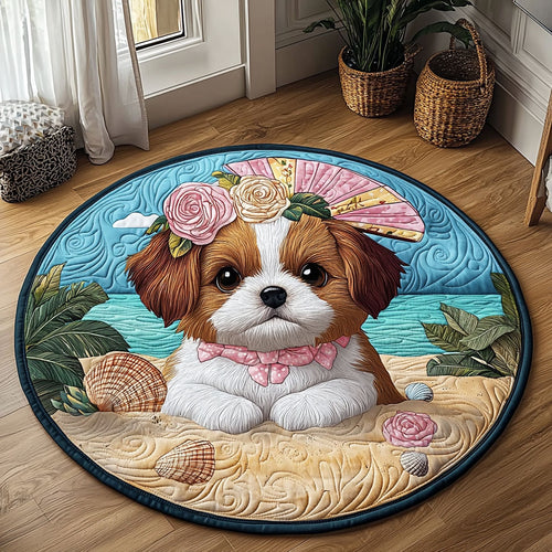 Graceful Shih Tzu QA1112034CL Quilted Round Mat