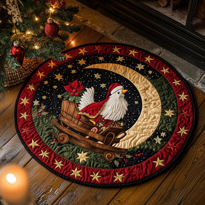 Moonlit Santa Fowl LT1410029CL Quilted Round Mat