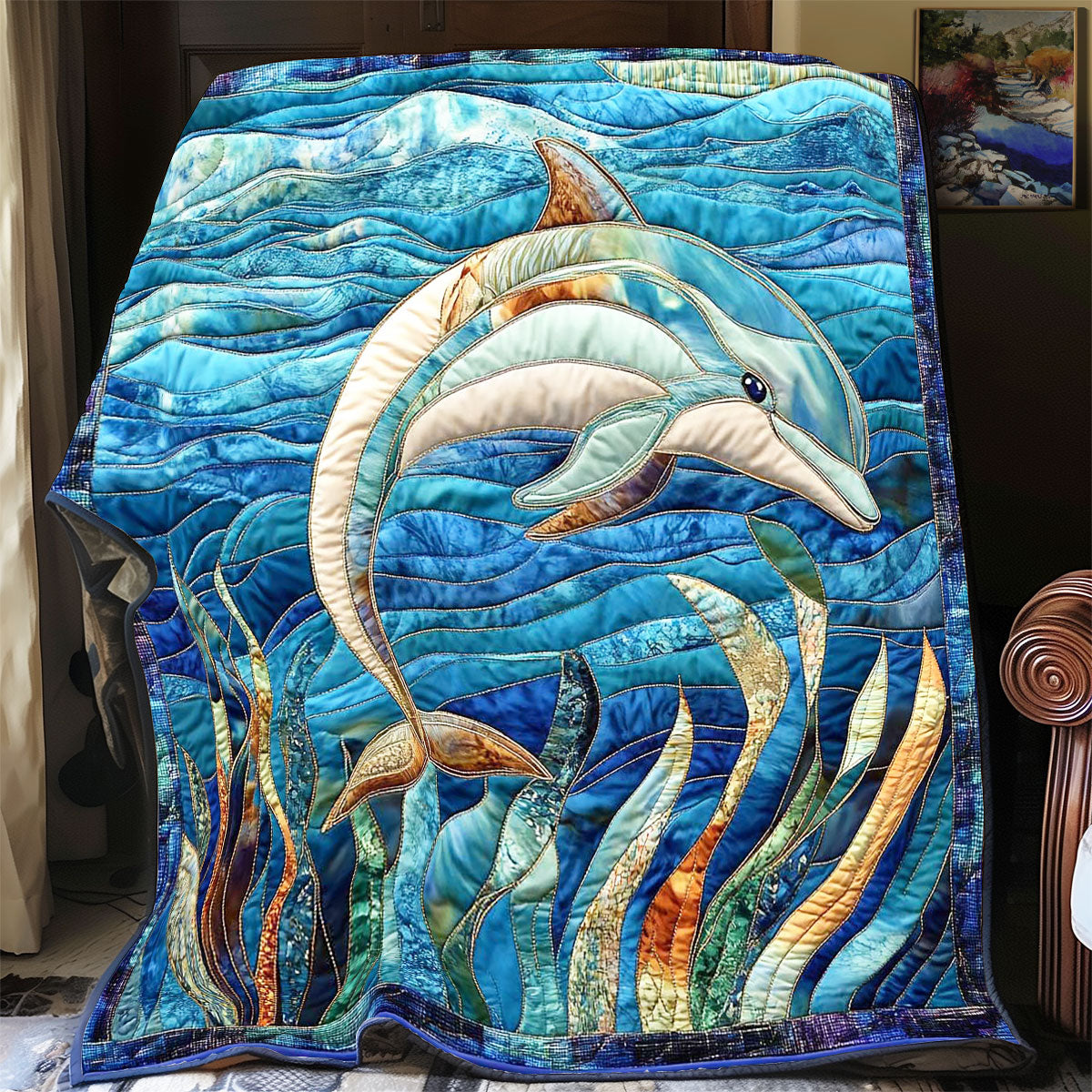 Patchwork Dolphin WP1402077CL Quilt