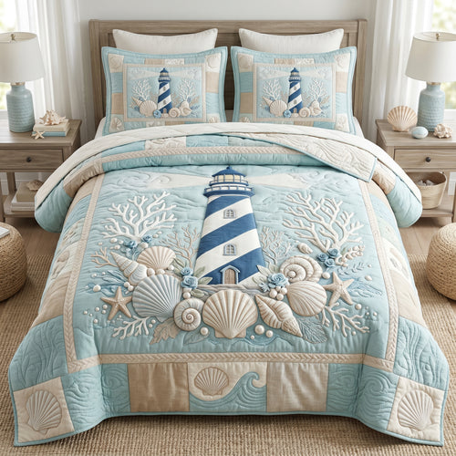 Blue Lighthouse Nautical XR2105005CL Duvet Cover Set