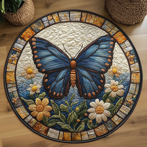 Butterfly Glimmer WN3005011CL Quilted Round Mat