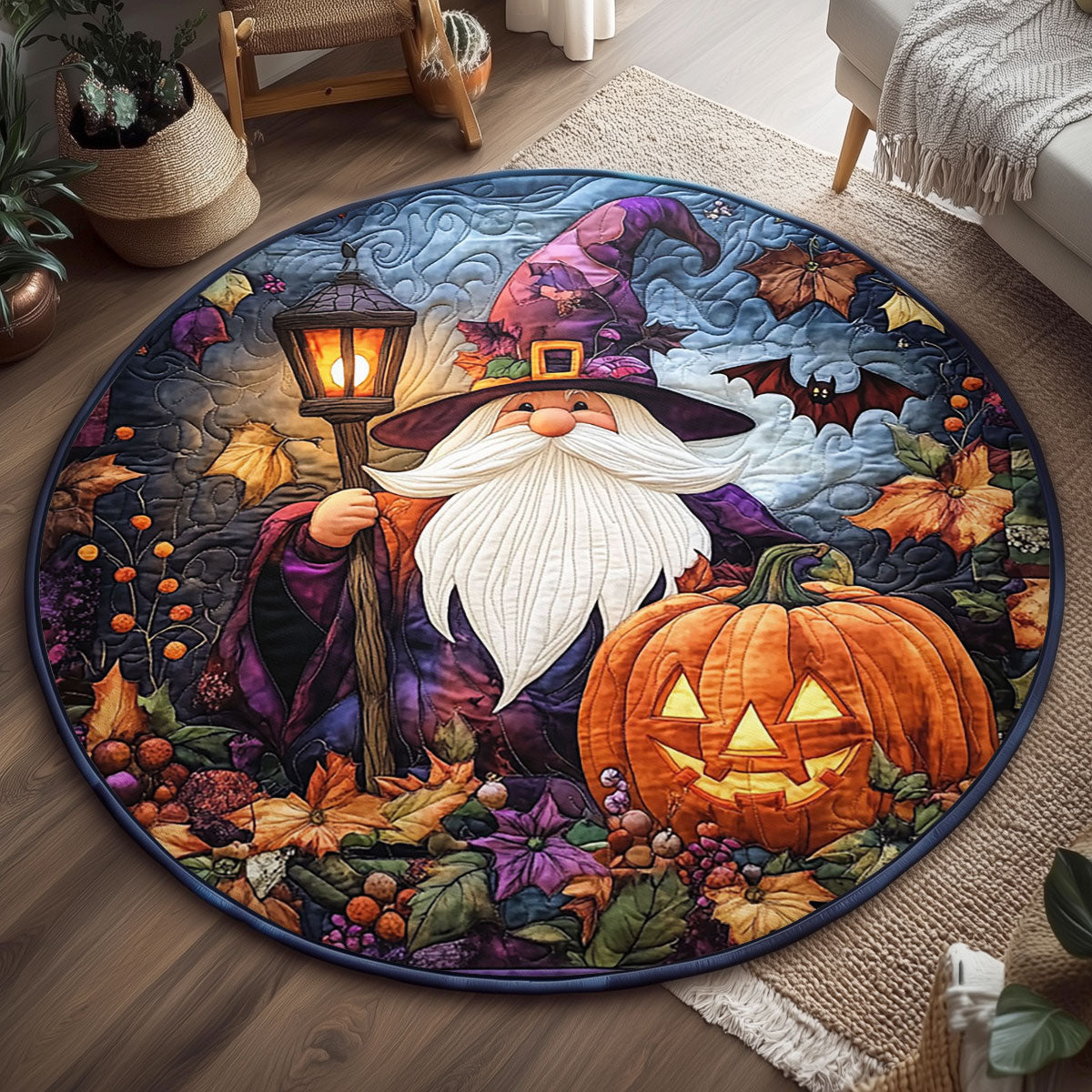 The Pumpkin Spell WJ0108047CL Quilted Round Mat