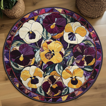 Pansy Petal WN0206027CL Quilted Round Mat