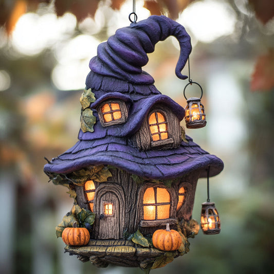 Witch Hat House Pumpkinlight WN0312033CL Christmas Ornament