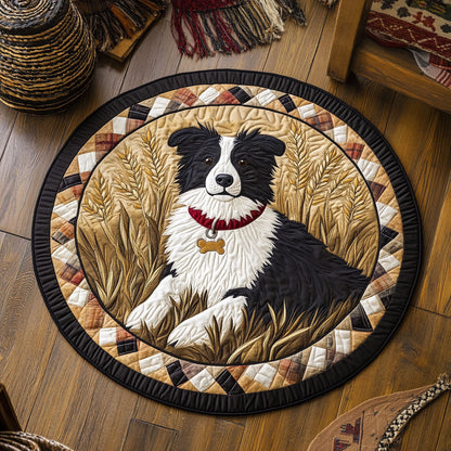 Charming Border Collie WJ2105036CL Quilted Round Mat