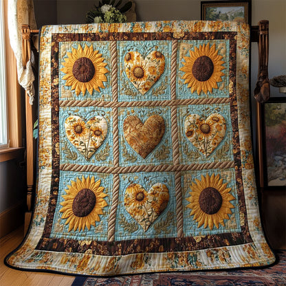 Rustic Sunflower Heart WN0302004CL Quilt