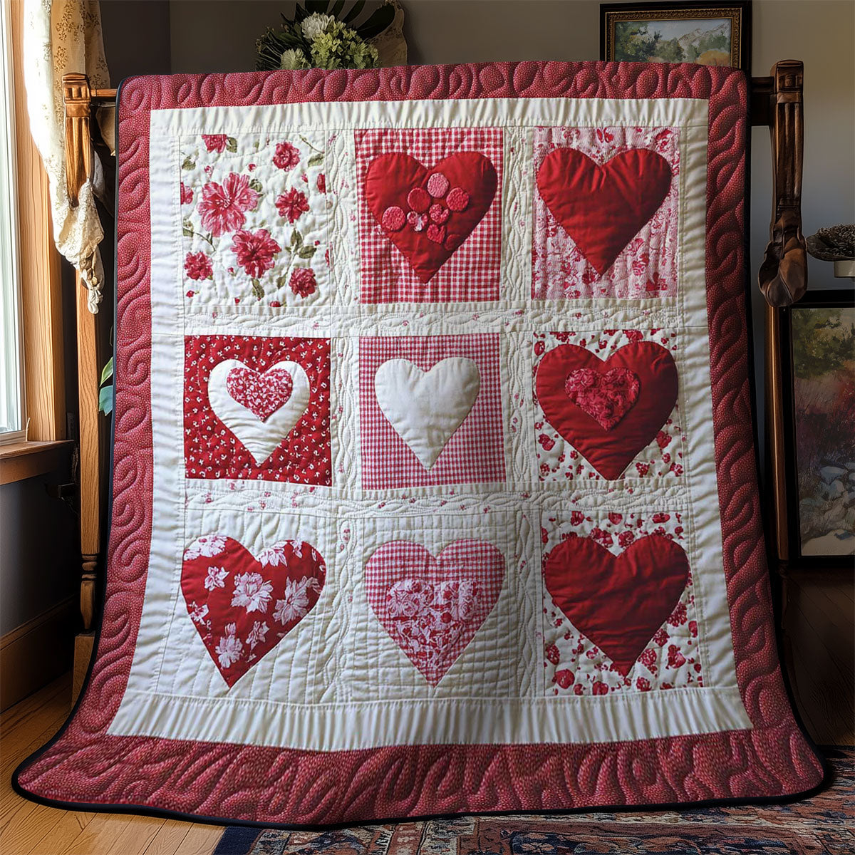 Blossoming Hearts WN1002015CL Quilt